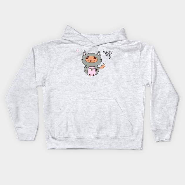 Puggy the Cat Kids Hoodie by Bubby the Artist